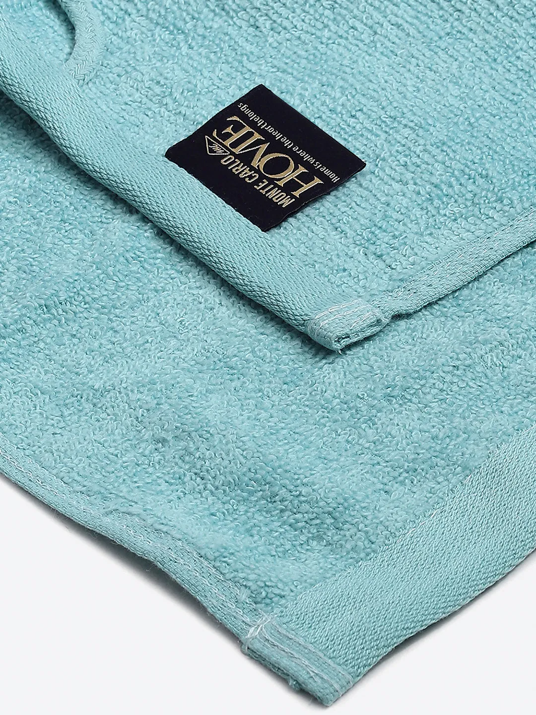 Sky Blue Cotton Solid 600 GSM Face Towel (Pack of 4)