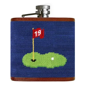 Smathers & Branson 19th Hole Needlepoint Hip Flask