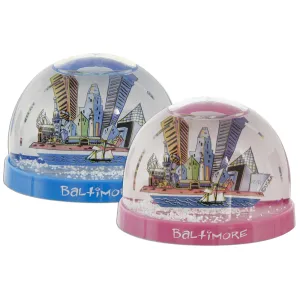 SNBM7 Snow Globe Baltimore Cartoonscape Pink Light Blue Lime mix