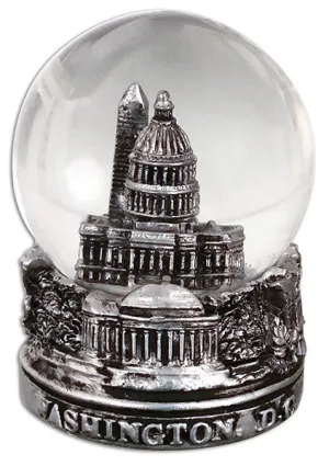 SNDC05 Water Globe Glass 45mm Washington DC Pewter