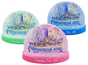 SNOC1 Snow Globe O.C. Cartoonscape Pink Light Blue Lime mix