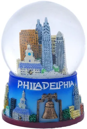 SNPH08 Water Globe Glass 65mm Philadelphia Skyline