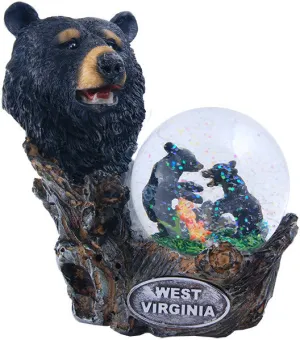SNWV5 Snow Globe Statue Bear West Virginia