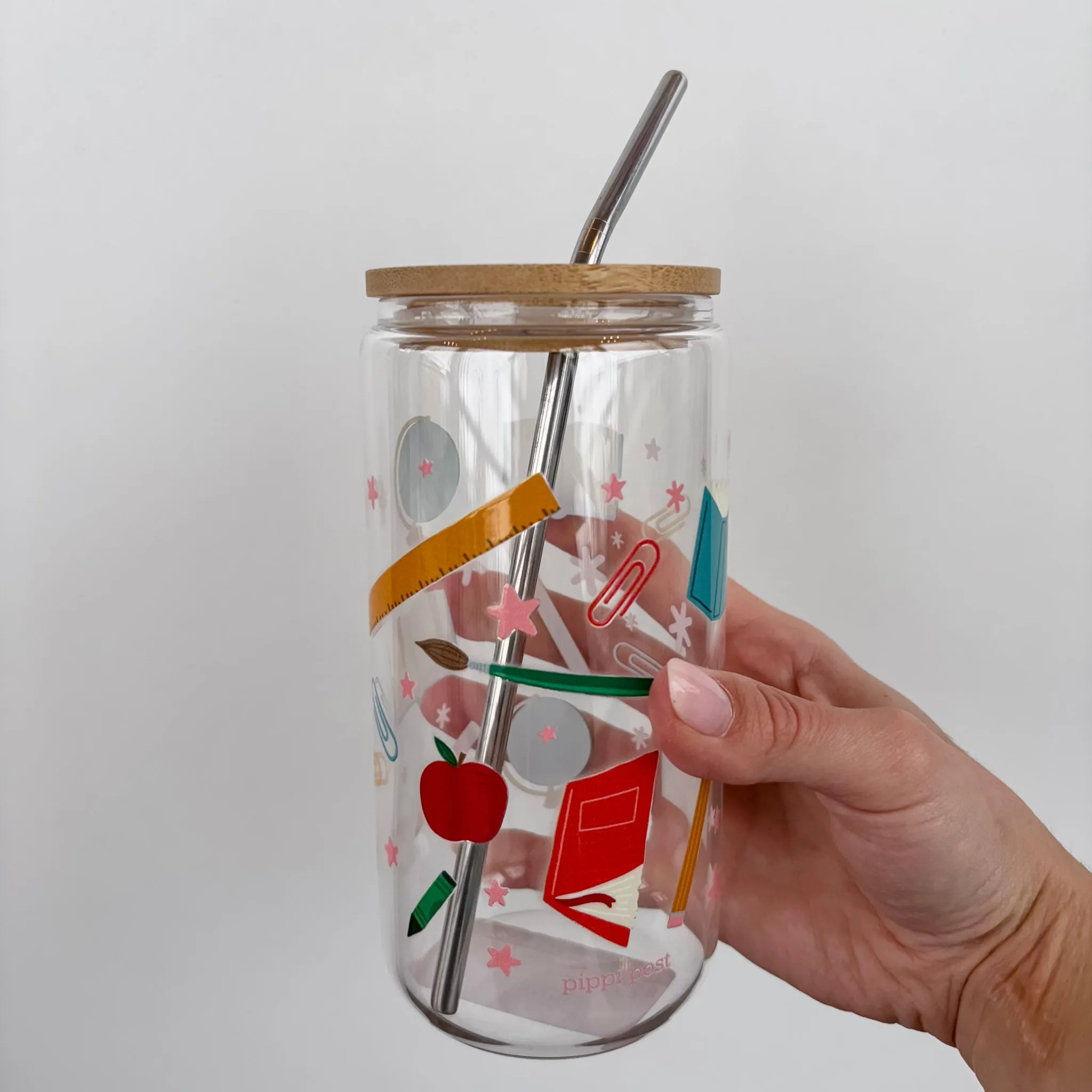 Teacher Icons Glass Can