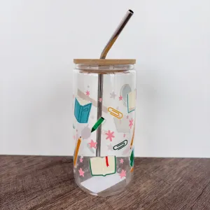 Teacher Icons Glass Can