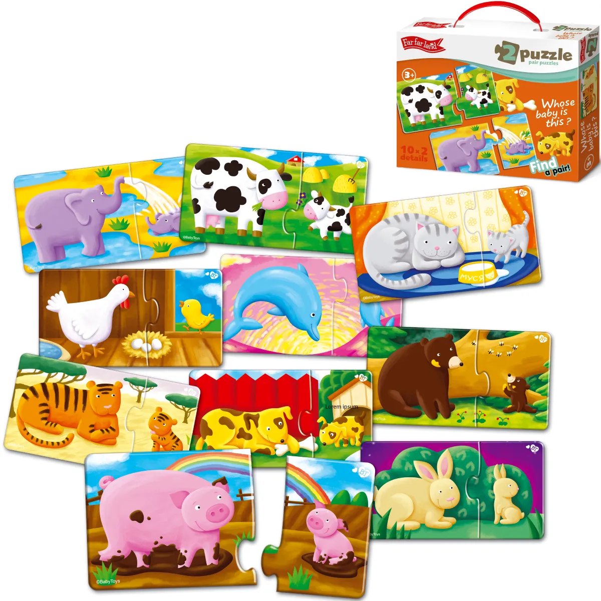 Toddler Puzzles - Whose Baby? Double Jigsaw - 20pcs Montessori Toys for 2  Years - Creative, Bright & Colorful