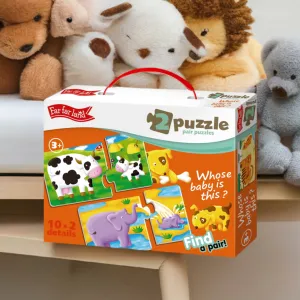 Toddler Puzzles - Whose Baby? Double Jigsaw - 20pcs Montessori Toys for 2  Years - Creative, Bright & Colorful