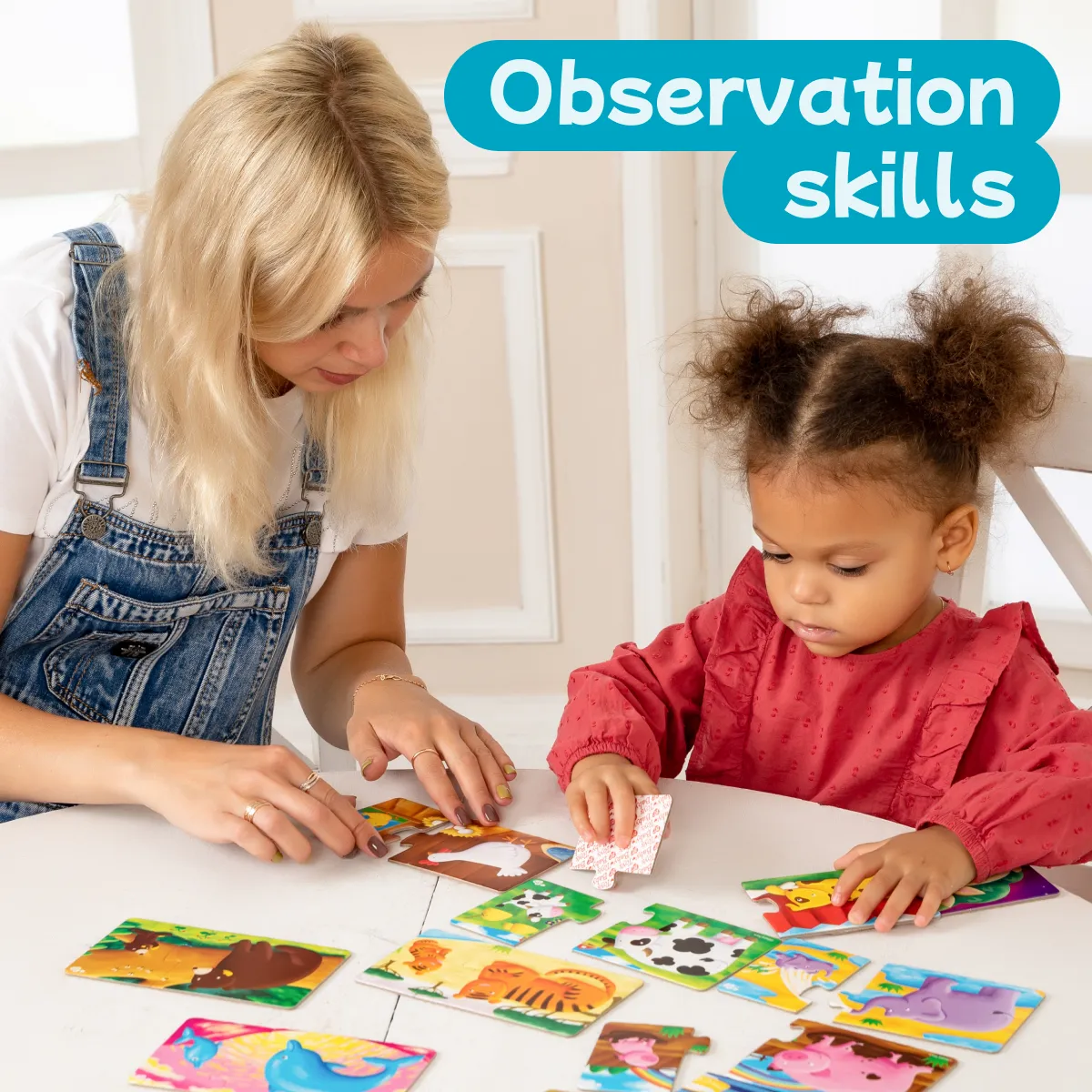 Toddler Puzzles - Whose Baby? Double Jigsaw - 20pcs Montessori Toys for 2  Years - Creative, Bright & Colorful