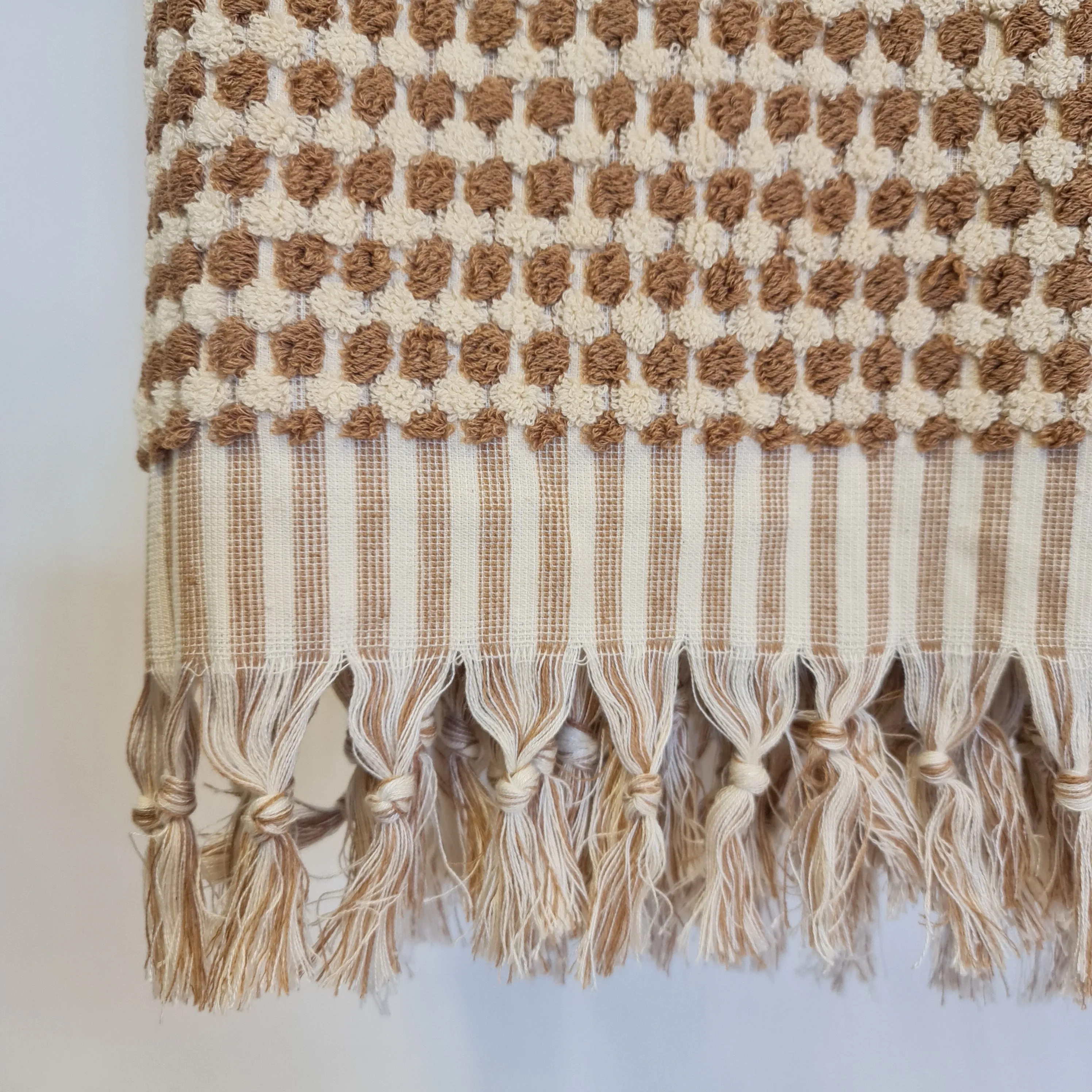 Turkish Hammam Bath Terry Towels Brown Dotted