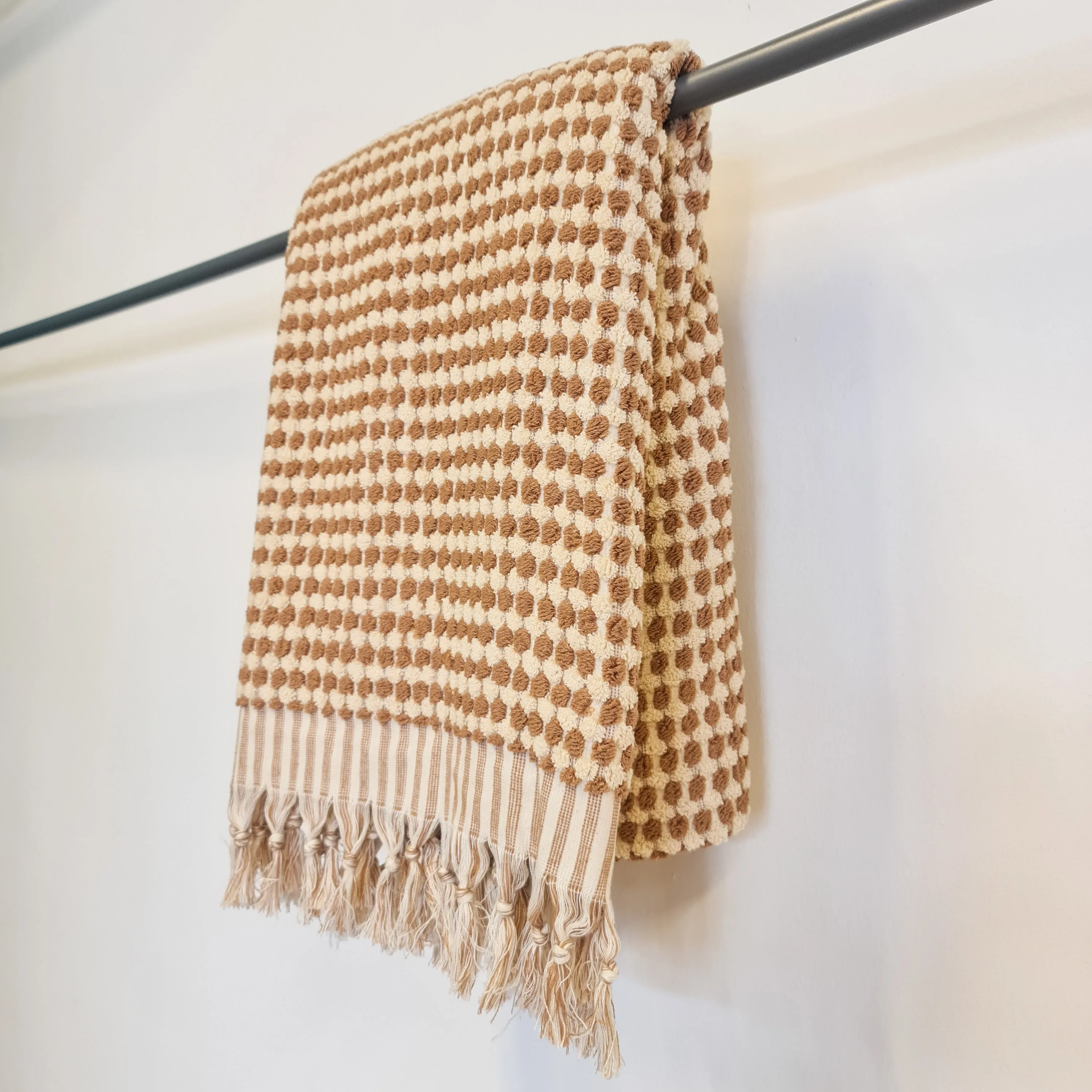 Turkish Hammam Bath Terry Towels Brown Dotted