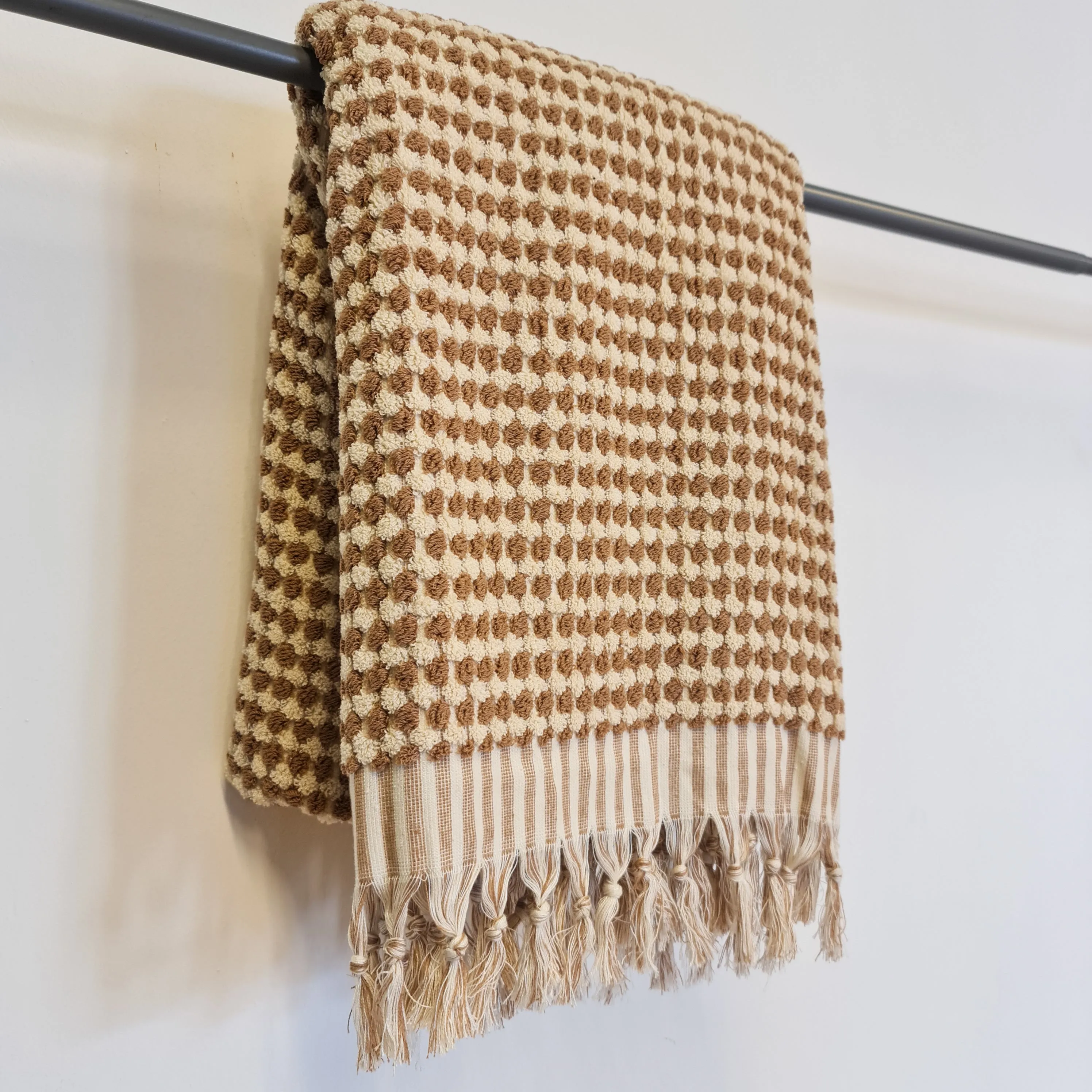 Turkish Hammam Bath Terry Towels Brown Dotted