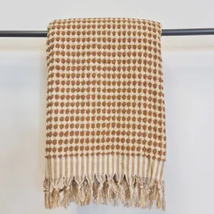 Turkish Hammam Bath Terry Towels Brown Dotted