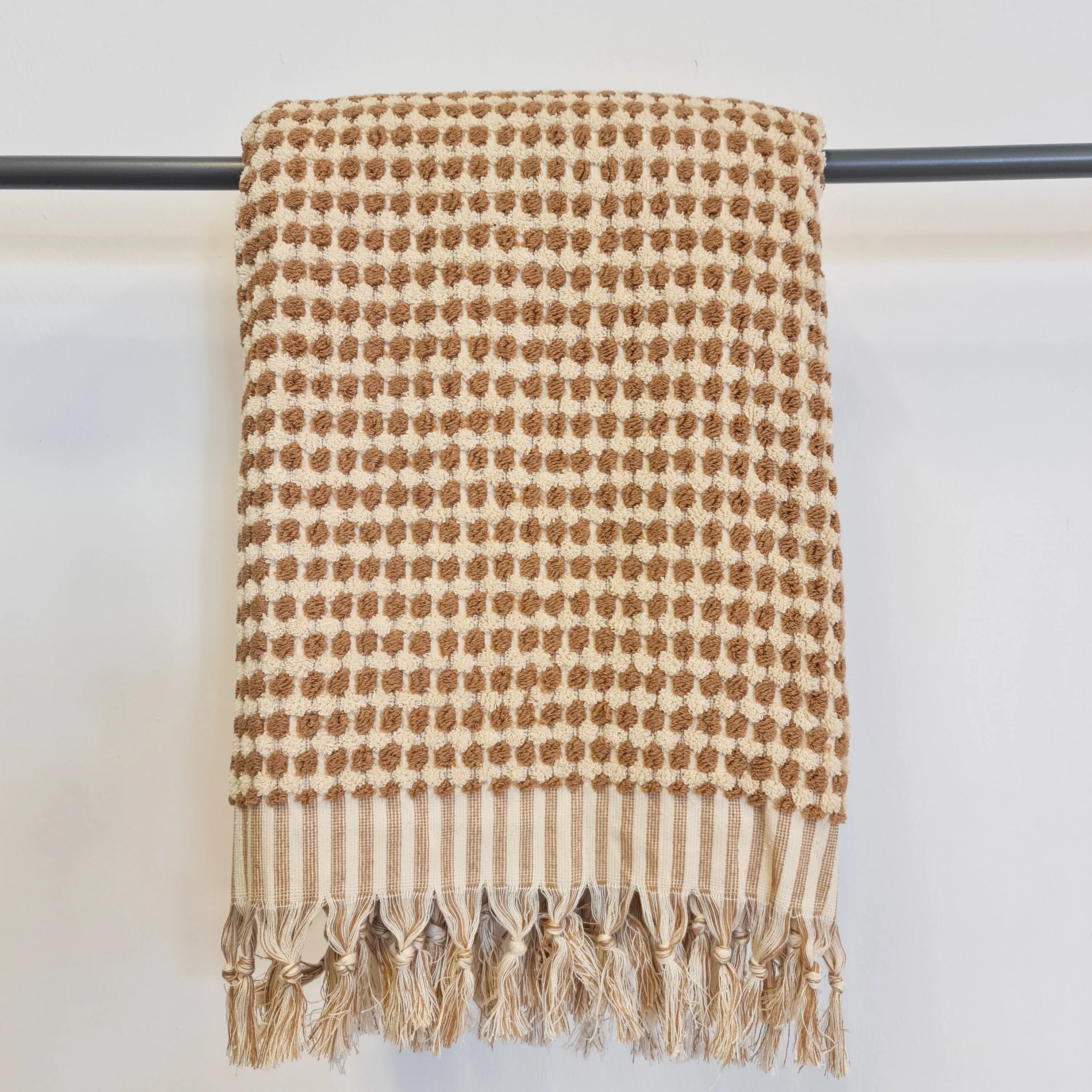 Turkish Hammam Bath Terry Towels Brown Dotted