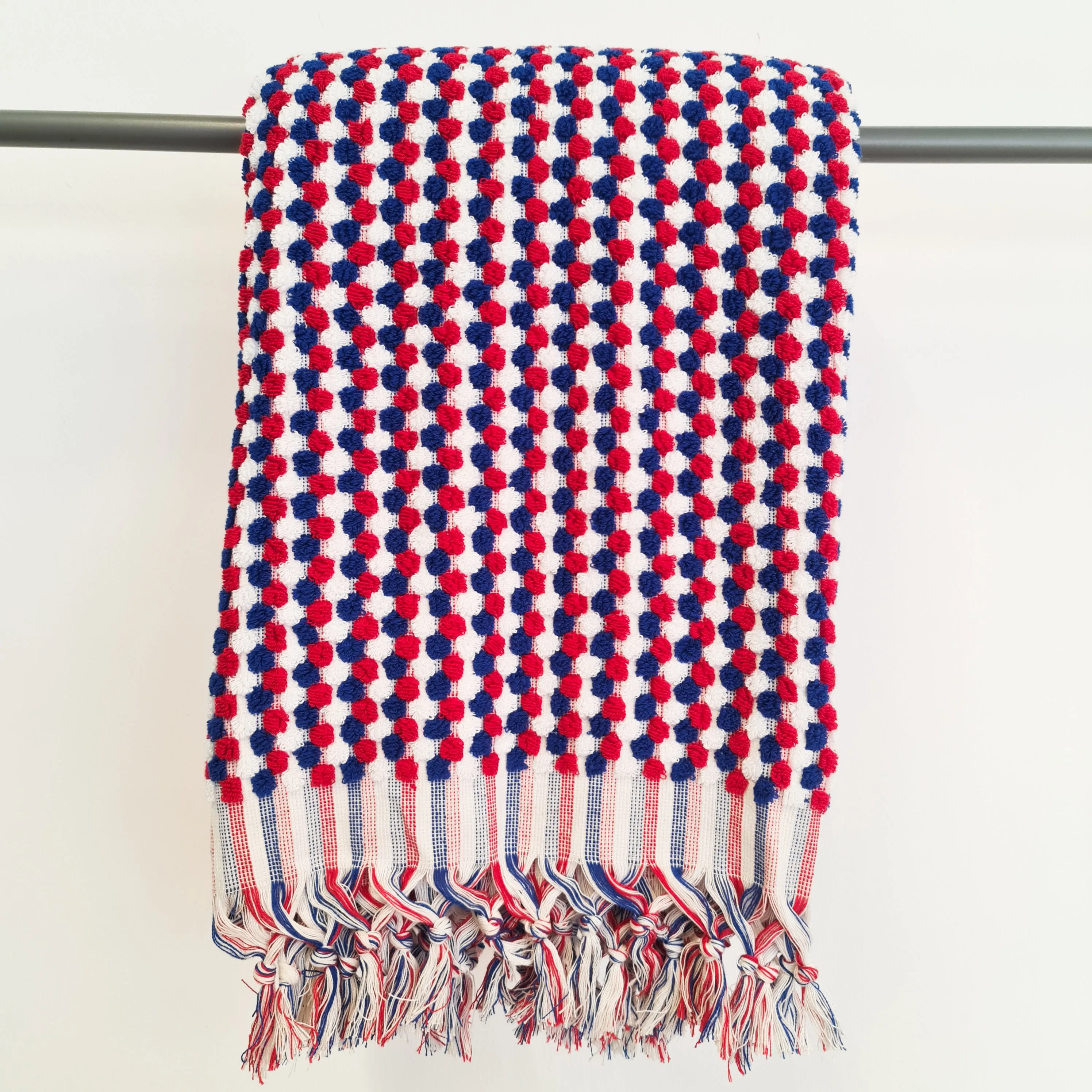 Turkish Hammam Bath Terry Towels Red Indigo Dotted