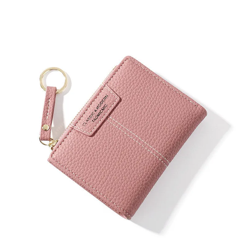 Uniwim Christmas Gifts Women Solid Color Short Wallet