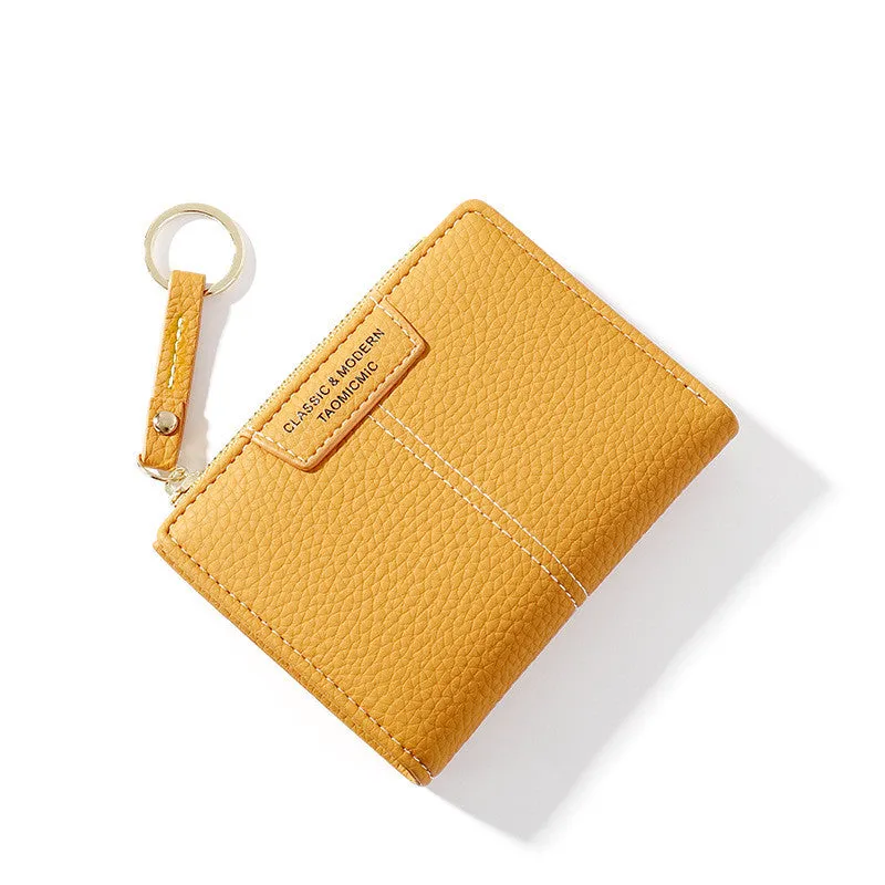 Uniwim Christmas Gifts Women Solid Color Short Wallet