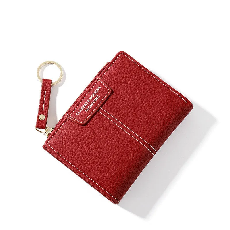 Uniwim Christmas Gifts Women Solid Color Short Wallet
