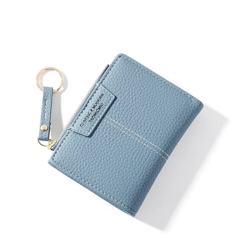 Uniwim Christmas Gifts Women Solid Color Short Wallet