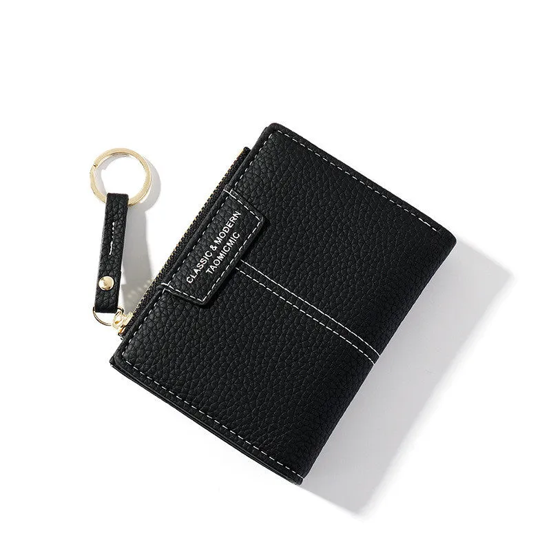 Uniwim Christmas Gifts Women Solid Color Short Wallet