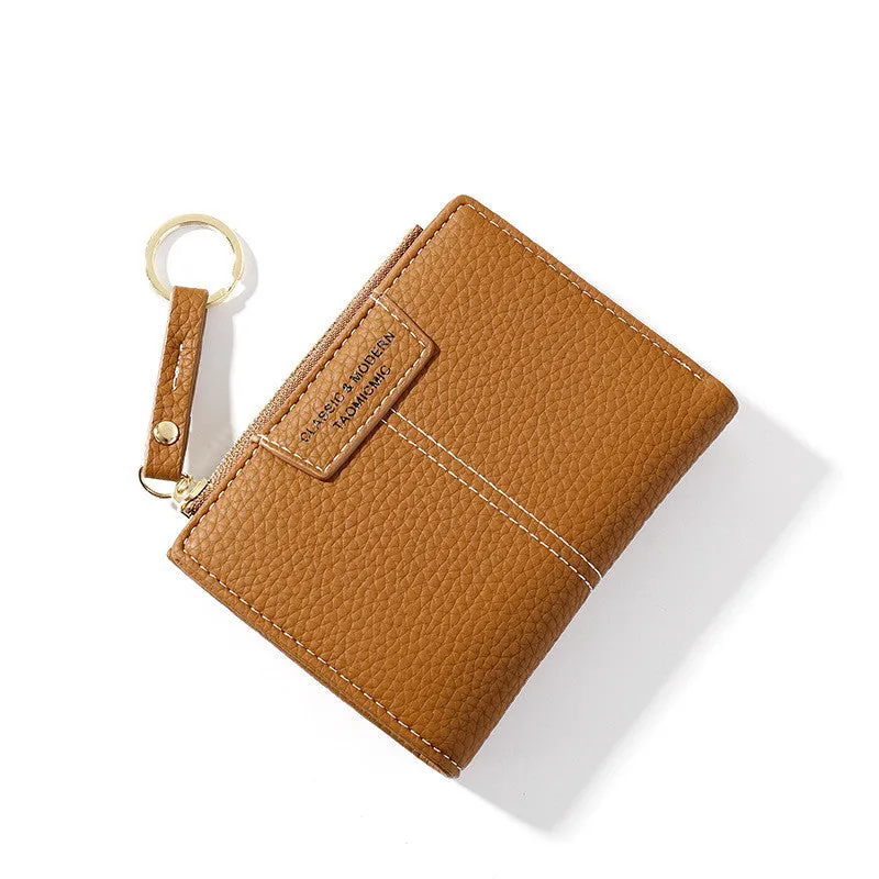 Uniwim Christmas Gifts Women Solid Color Short Wallet