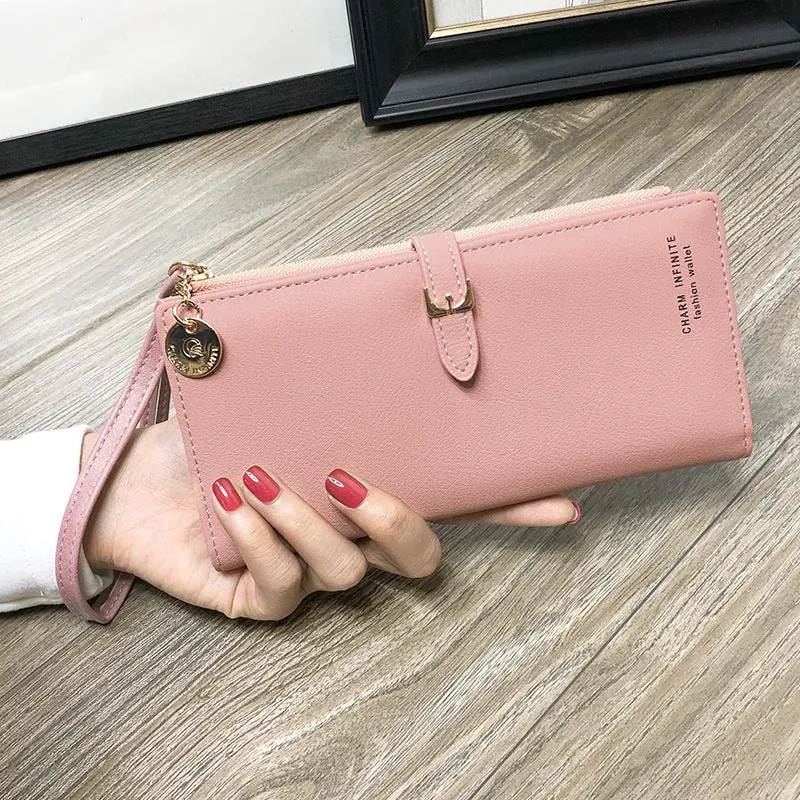 Uniwim Christmas Gifts Women Solid Colored Long Wallet