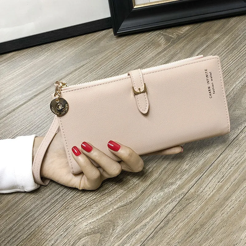 Uniwim Christmas Gifts Women Solid Colored Long Wallet