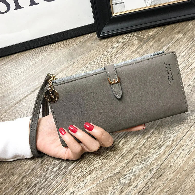 Uniwim Christmas Gifts Women Solid Colored Long Wallet