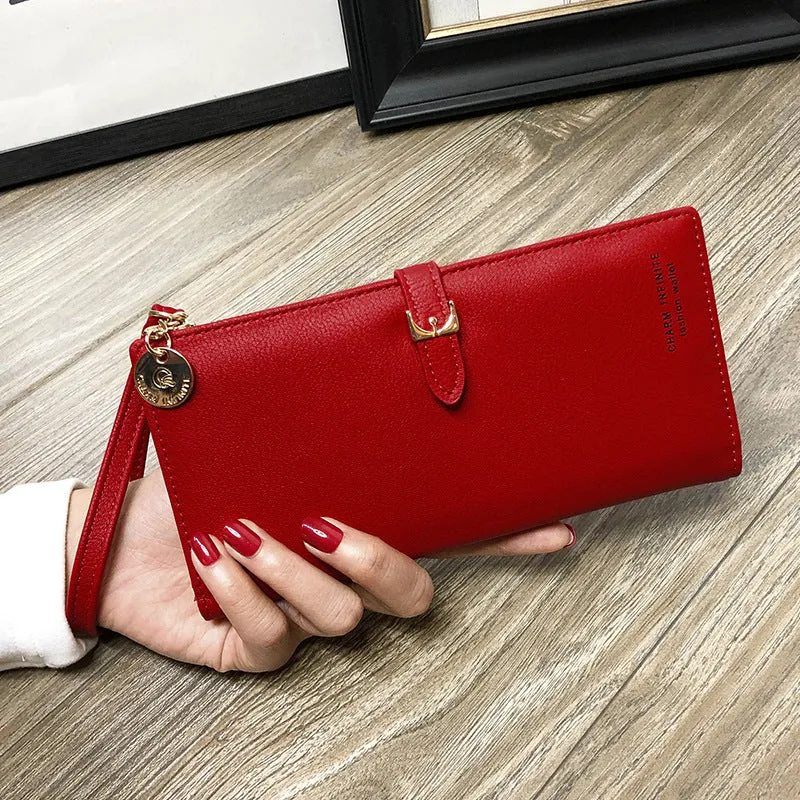 Uniwim Christmas Gifts Women Solid Colored Long Wallet