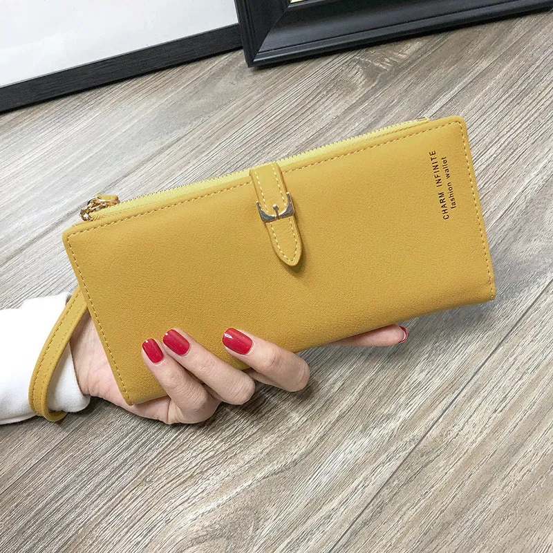 Uniwim Christmas Gifts Women Solid Colored Long Wallet