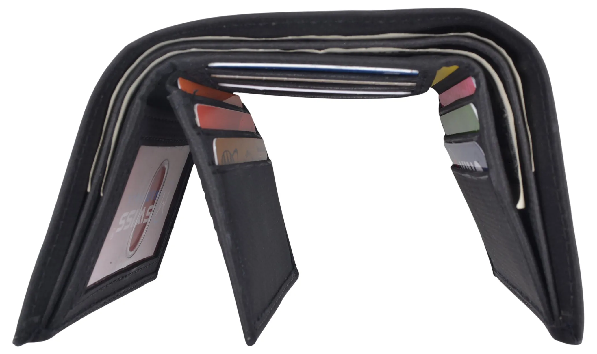 Vegan Leather RFID Trifold Wallets For Men - Cruelty Free Non Leather Mens Wallet With 2 ID Windows