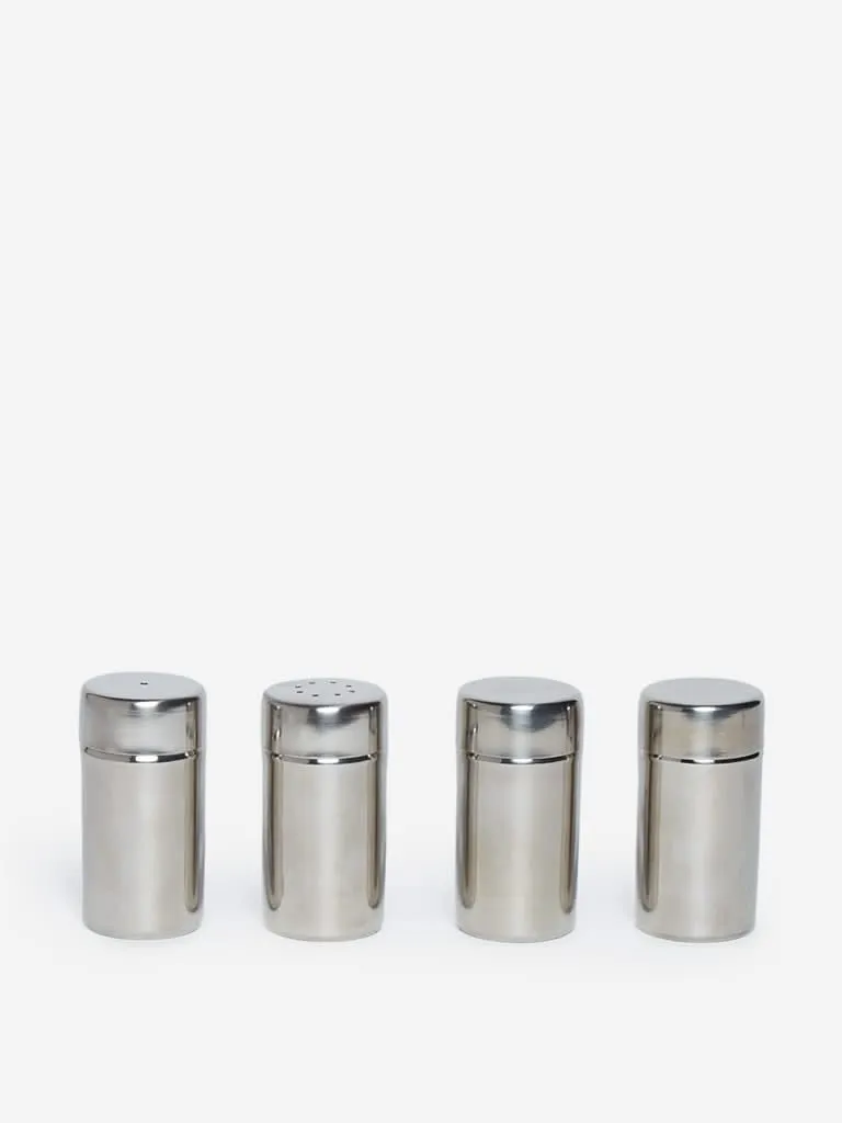 Westside Home Silver Spice Shakers And Tray Set