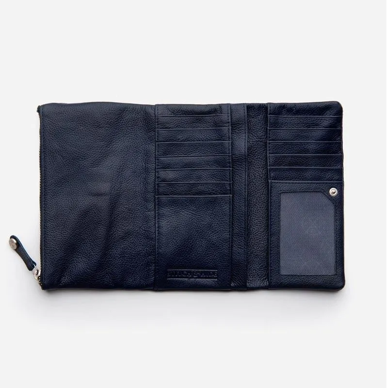 Women's Leather Paiget Wallet - Navy