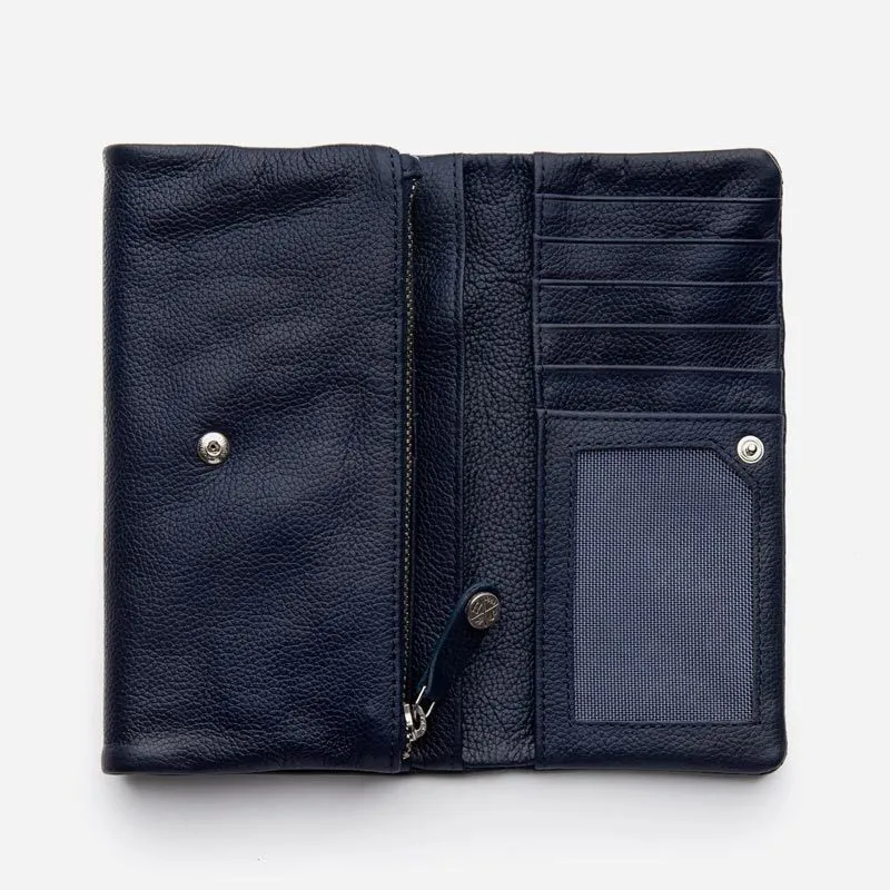 Women's Leather Paiget Wallet - Navy