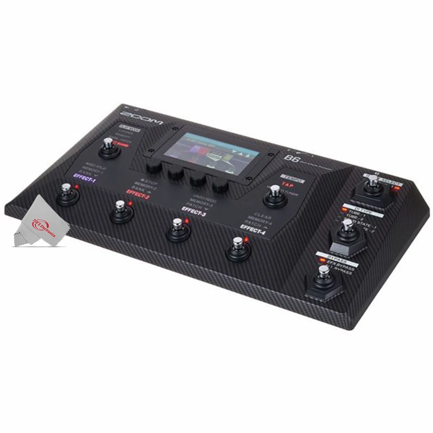 Zoom B6 Multi-Effects Processor for Electric Bass   Pig Hog Cable Accessory Kit & 128GB Memory Card