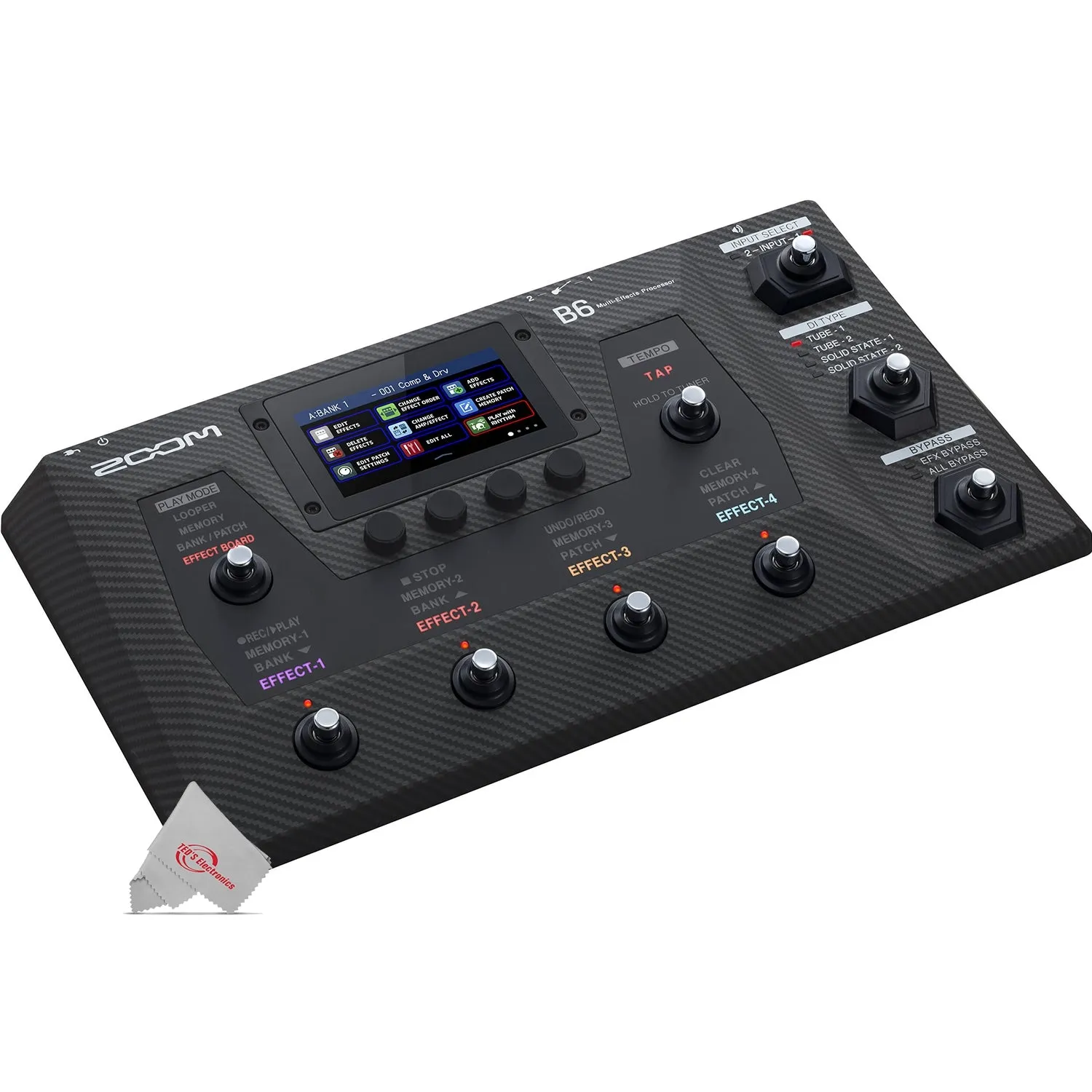 Zoom B6 Multi-Effects Processor for Electric Bass   Pig Hog Cable Accessory Kit & 128GB Memory Card